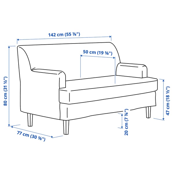 ROCKSJÖN Sofa dvosed, Blekinge bela