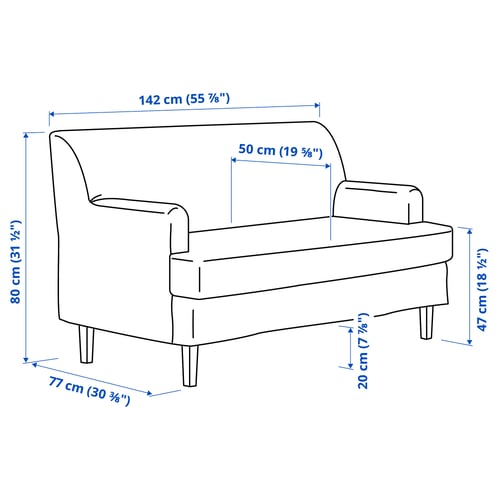 ROCKSJÖN Sofa dvosed, Blekinge bela