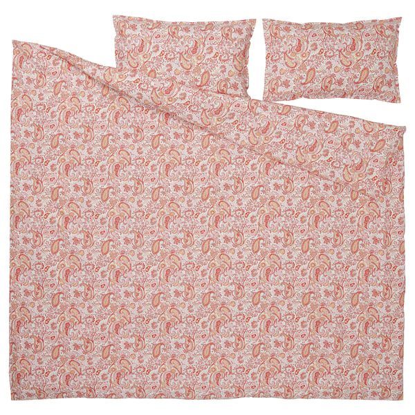 RODGERSIA Jorganska navlaka i 2 jastučnice, roze/bela, 240x220/50x80 cm