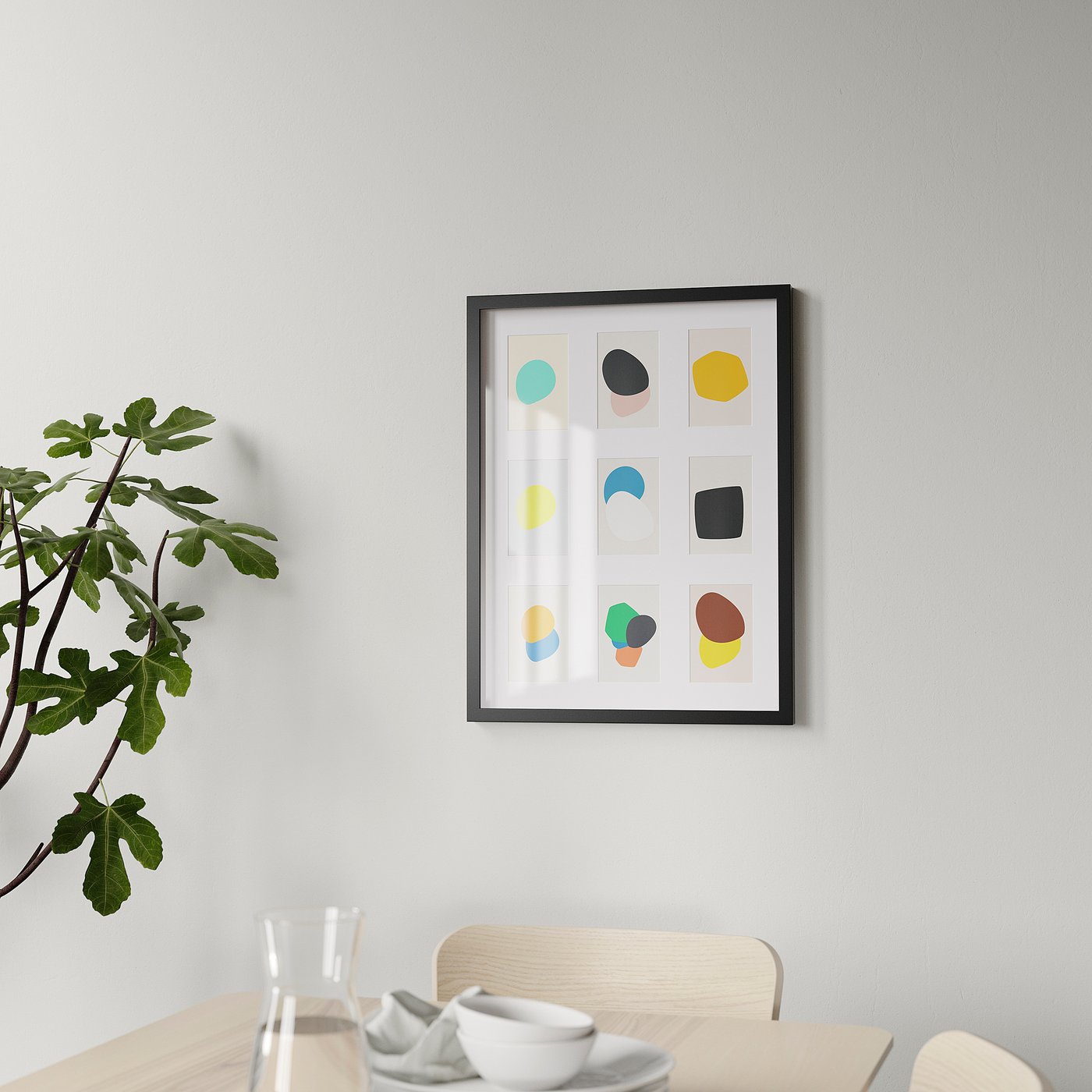 RÖDALM Ram za 9 slika, crna, 46x61 cm