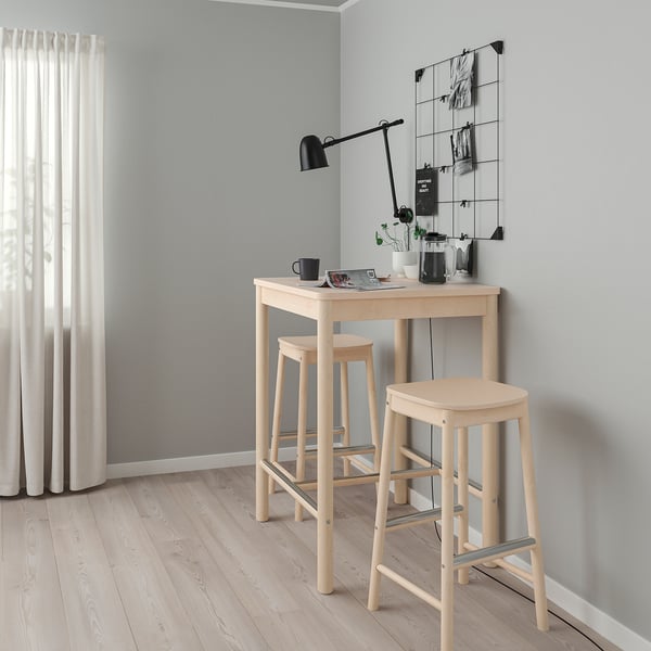 RÖNNINGE Barski sto, breza, 75x75 cm