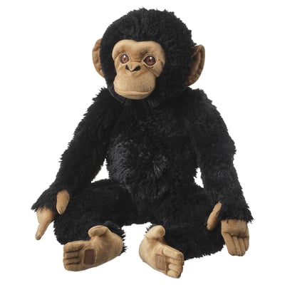 SANDLÖPARE Plišana igračka, šimpanza/crna, 32 cm