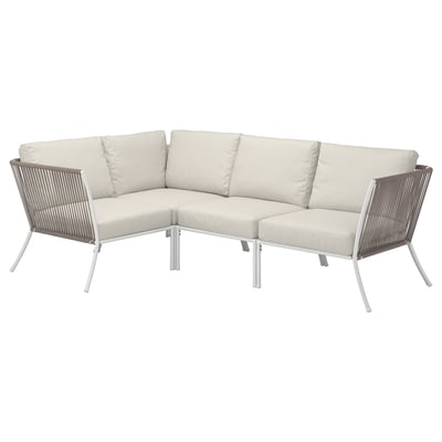 SEGERÖN Ugaona sofa, trosed, napolju bela/bež/Frösön/Duvholmen bež