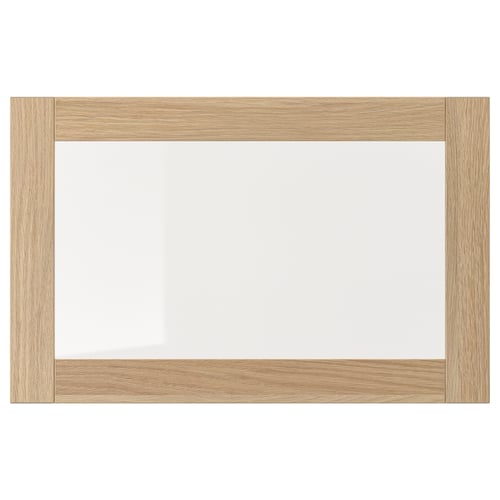 SINDVIK Staklena vrata, belo b. im. hrastovine/bistro staklo, 60x38 cm