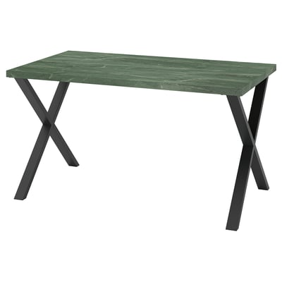 SKÅLSTA Sto, tamnosiva-zelena im. mermera/X oblik Crnosiva, 140x80 cm