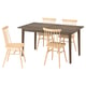 SKANSNÄS / HÖGVED Sto i 4 stolice, smeđa bukovina/brezov furnir, 150/205 cm