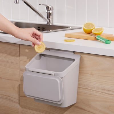 SKOLÄST Kanta za element s vratima, svetlosiva, 3.3 l