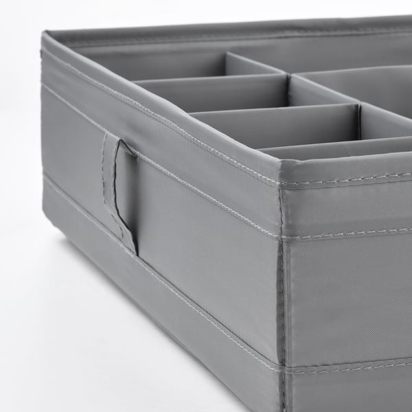 SKUBB Kutija s pregradama, tamnosiva, 44x34x11 cm