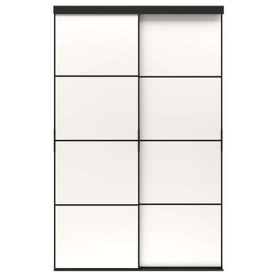 SKYTTA / MEHAMN Klizna vrata, kombinacija, crna/dvostrano bela, 152x240 cm