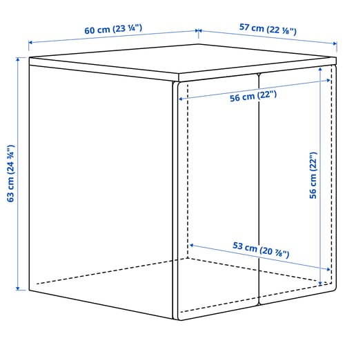 SMÅSTAD / PLATSA Element, bela bela/s 1 policom, 60x57x63 cm
