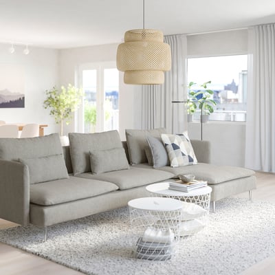 SÖDERHAMN Sofa 4-sed, s lenjivcem/Viarp bež/smeđa