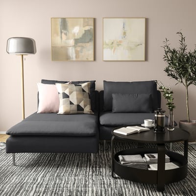 SÖDERHAMN Sofa dvosed s lenjivcem, Fridtuna tamnosiva