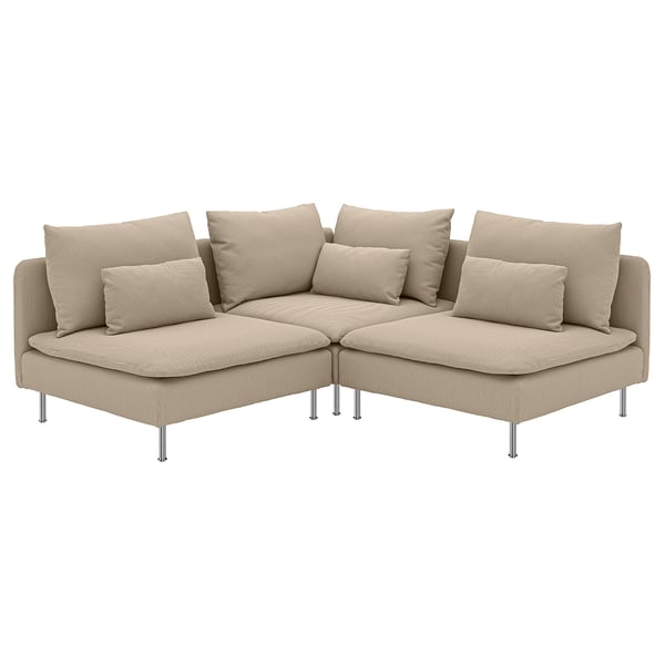 SÖDERHAMN Ugaona sofa, trosed, Kelinge bež