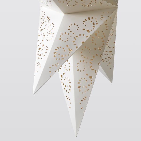STRÅLA Abažur, papir zvezda/čipka bela, 90 cm