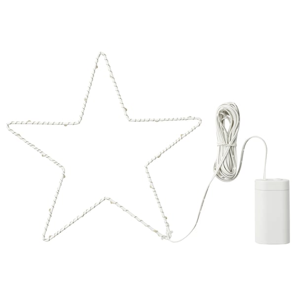 STRÅLA LED ukrasna rasveta, na baterije/zvezdasto srebrna, 27 cm