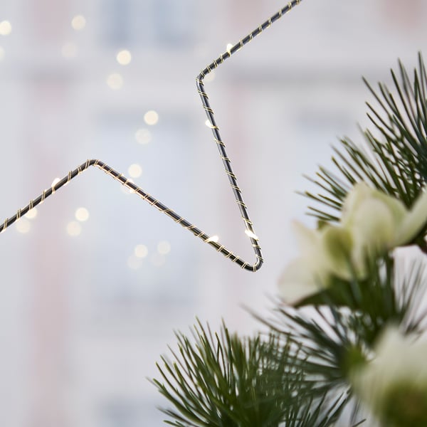 STRÅLA LED ukrasna rasveta, na baterije/zvezdasto srebrna, 27 cm