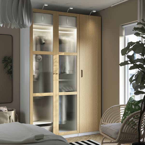 TONSTAD Vrata, hrastovina/furnir staklo, 50x229 cm
