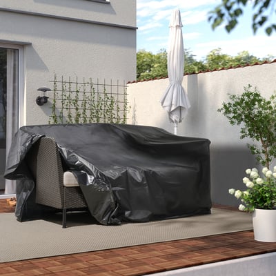 TOSTERÖ Spojiva navlaka za bašt. nameštaj, crna, 283x300 cm