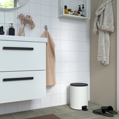 TURRIDNING Kanta za otpatke s papučicom, bela/boja antracita, 9 l