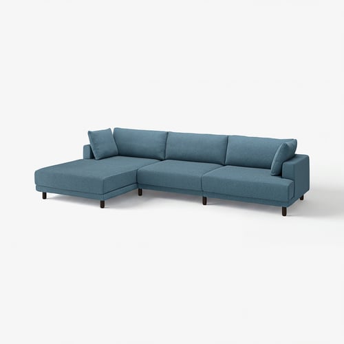 UPPÅKRA Modularna sofa s 4,5 sedišta, s lenjivcem, levo/Axvall tamnosiva-plava