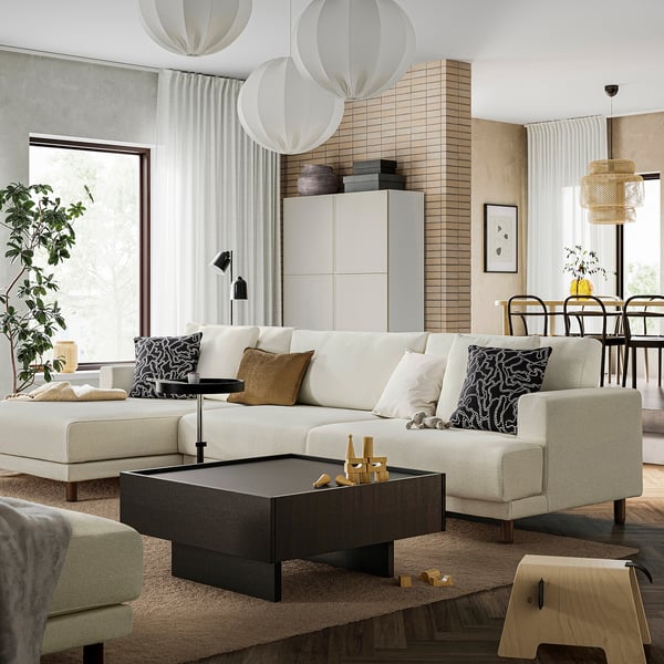UPPÅKRA Modularna sofa s 4,5 sedišta, s lenjivcem, levo/Johanneshov tamnosiva