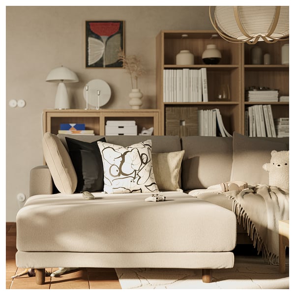 UPPÅKRA Modularna sofa trosed, s lenjivcem, levo/Johanneshov smeđebež