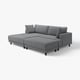 UPPÅKRA Modularna sofa trosed, s lenjivcem, levo sa stoličicom/Johanneshov tamnosiva