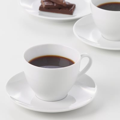 VÄRDERA Kafena šoljica i tanjirić, bela, 20 cl