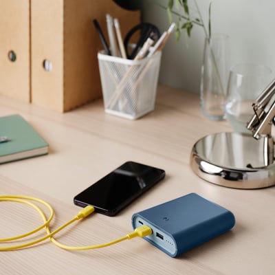 VARMFRONT Prenosni punjač, tamnoplava, 10400 mAh