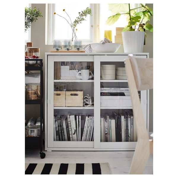 VIHALS Element s kliz. stakl. vratima, bela, 95x37x90 cm