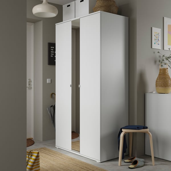 VIHALS Garderober s 2 vrata, bela, 105x57x200 cm