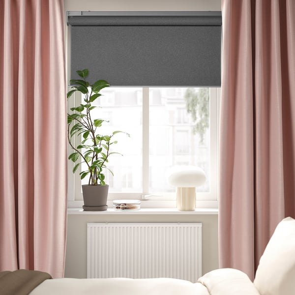 VILBORG Zav. za zamračivanje prost, 1 par, roze/s trakom za nabiranje, 145x300 cm