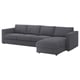 VIMLE Sofa 4-sed i lenjivac, Gunnared zagasitosiva