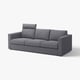VIMLE Sofa trosed, s naslonom za glavu/Gunnared zagasitosiva