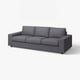 VIMLE Sofa trosed, sa širokim rukohvatima/Gunnared zagasitosiva