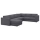 VIMLE Ugaona sofa, 5-sed, s lenjivcem/Gunnared zagasitosiva