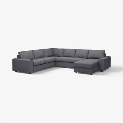 VIMLE Ugaona sofa s lenjivcem, 5-sed, sa širokim rukohvatima/Gunnared zagasitosiva