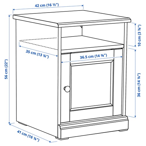 FÅGELFJÄLLET طاولة سرير جانبية, أبيض-عاجي, 42x41x56 سم