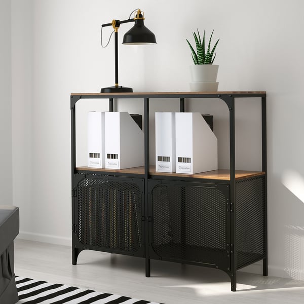 FJÄLLBO وحدة رفوف, أسود, 100x95 سم