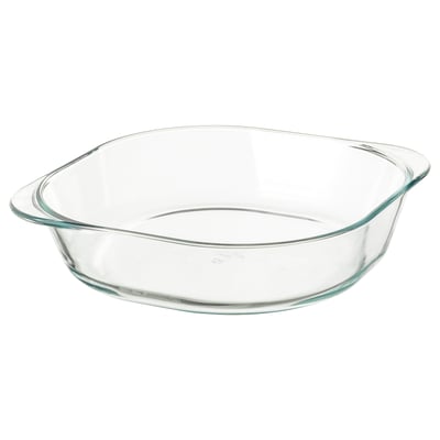 FÖLJSAM صحن فرن, زجاج شفاف, 24.5x24.5 سم