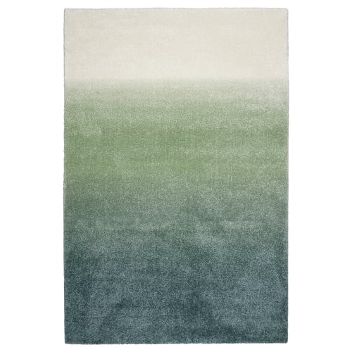 HOTELLRUM سجادة، وبر طويل, أزرق/أخضر أبيض, 200x300 سم