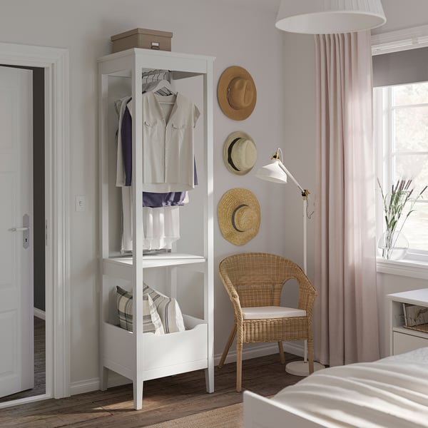 IDANÄS دولاب ملابس مفتوح, أبيض, 59x211 سم