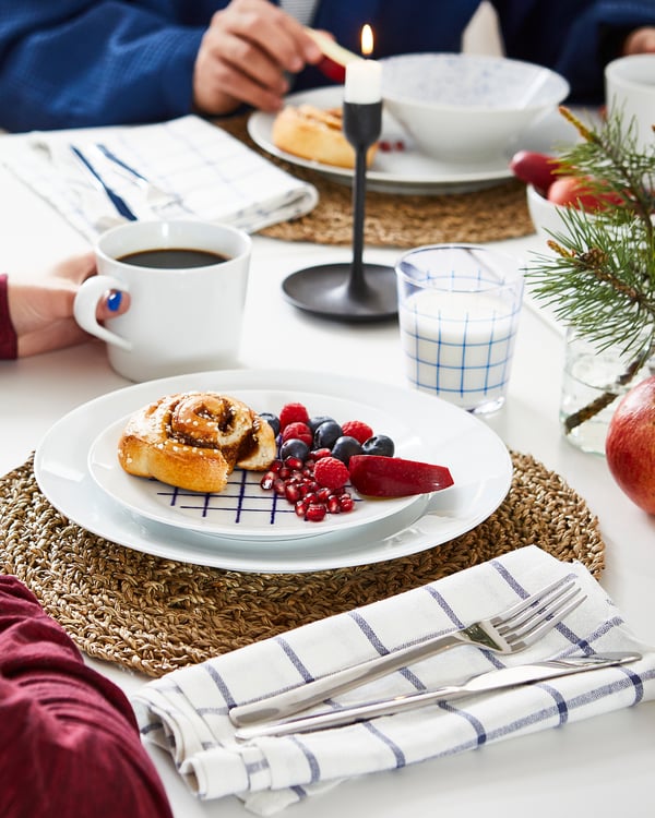 IHÅLLIG مفرش أطباق, لون طبيعي/قش بحري, 37 سم