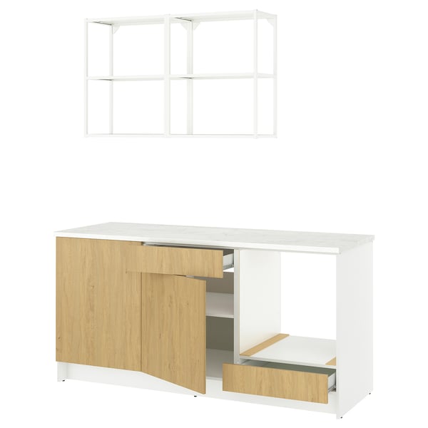 KNOXHULT مطبخ, شكل السنديان, 180x61x220 سم
