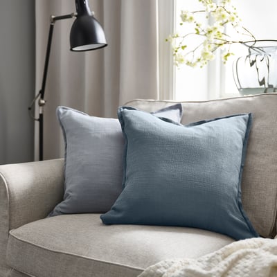 LAGERPOPPEL غطاء وسادة, أزرق- رمادي, 50x50 سم
