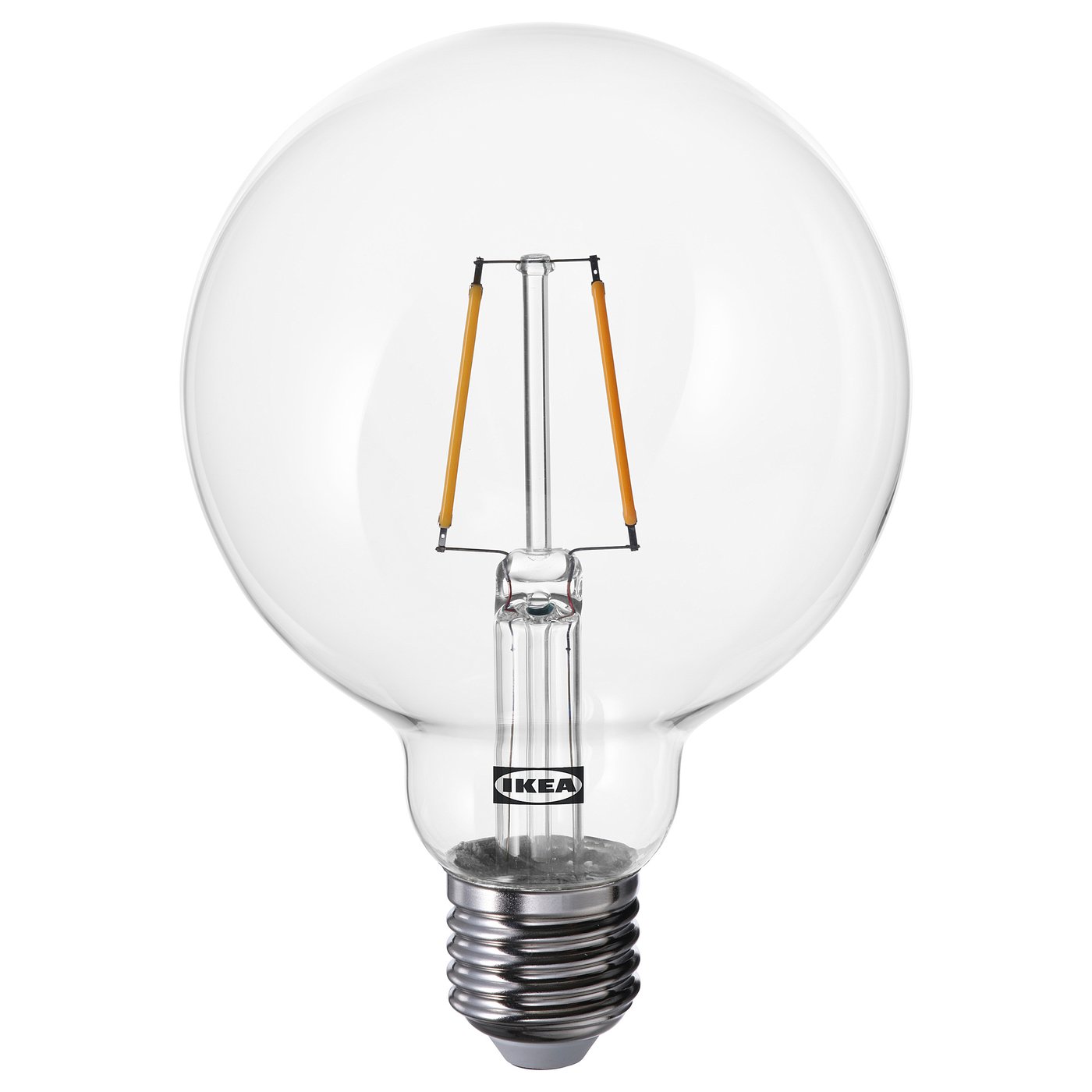 LUNNOM لمبة LED E27 150 lumen, كرويّة شفاف, 95 مم