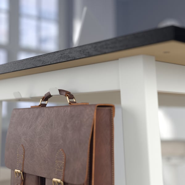 MITTZON طاولة مؤتمرات, قشرة دردار لون أسود/أبيض, 120x68x105 سم