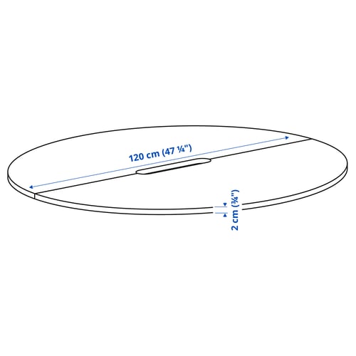 MITTZON سطح طاولة, دائري/أبيض, 120 سم
