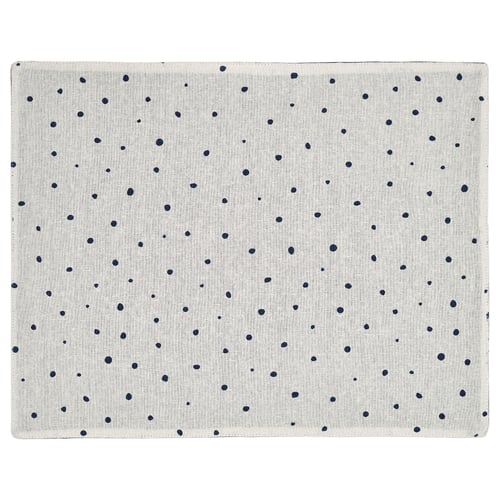 NISSÖGA مفرش أطباق, أبيض/أزرق غامق, 45x35 سم