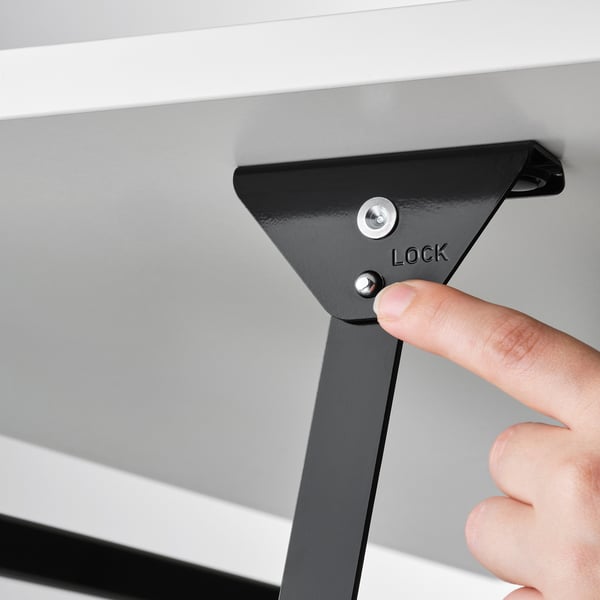 ÖSTAVALL طاولة قهوة قابلة للتعديل, أبيض, 90 سم